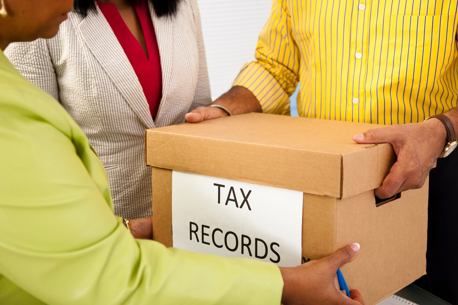 Services:  Box of tax records brought into office for accountants